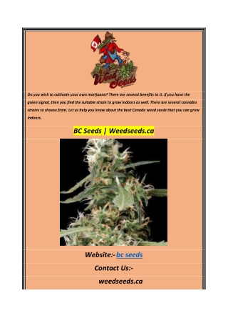 BC Seeds Weedseeds.ca