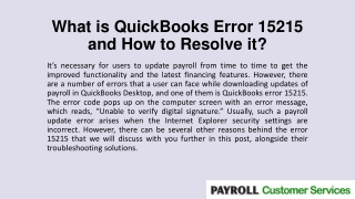 What is QuickBooks Error 15215 and How to Resolve it?