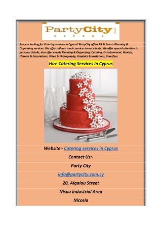 Hire Catering Services in Cyprus