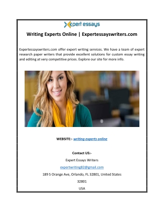 Writing Experts Online Expertessayswriters.com