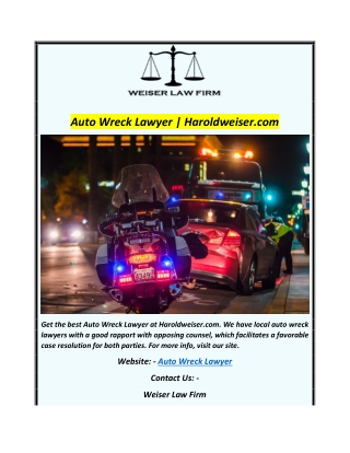Auto Wreck Lawyer  Haroldweiser