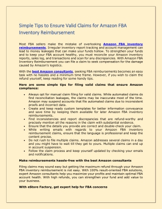 Simple Tips to Ensure Valid Claims for Amazon FBA Inventory Reimbursement