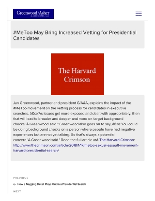 What is the vetting process for presidential candidates