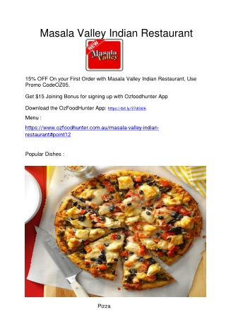 15%Off - Masala Valley Indian Restaurant Golden Point Menu - Takeaway Ballarat,