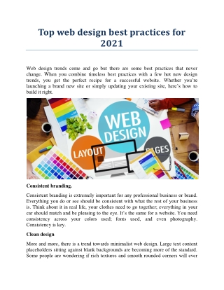 Learn with web design best practices for 2021