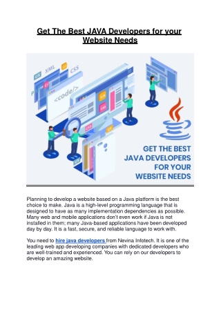 Get The Best JAVA Developers for your Website Needs