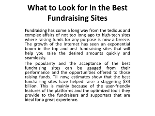 Best fundraising sites