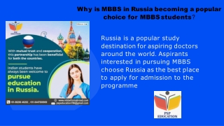 MBBS in Russia is the best place for medical study.