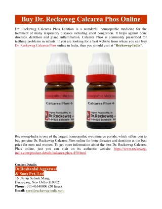 Buy Dr. Reckeweg Calcarea Phos Online