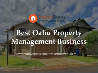 Best Oahu Property Management Business - www.happydoorspropertymanagement.com