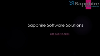 Hire iOS Developers in USA, India | Sapphire Software Solutions