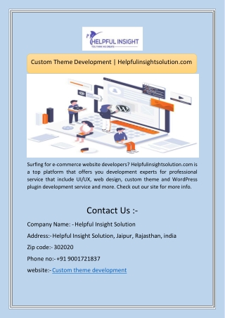 Custom Theme Development | Helpfulinsightsolution.com