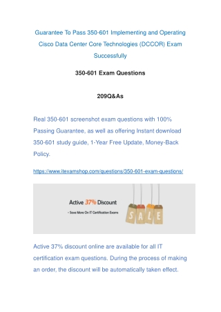 Real 350-601 Exam Questions ITExamShop 2021-7-30