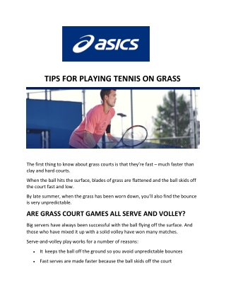 TIPS FOR PLAYING TENNIS ON GRASS