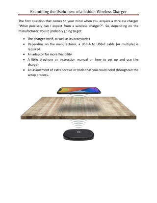 Examining the hidden wireless charger