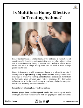 Is Multiflora Honey Effective In Treating Asthma?