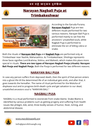 Narayan Nagbali Puja at Trimbakeshwar