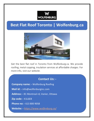 Best Flat Roof Toronto | Wolfenburg.ca