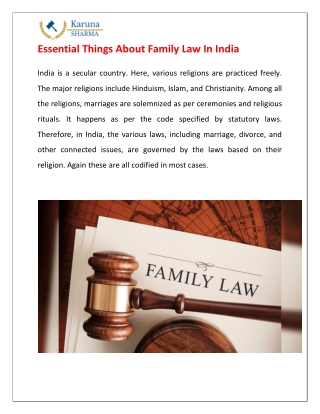 Essential things about family law in India-converted