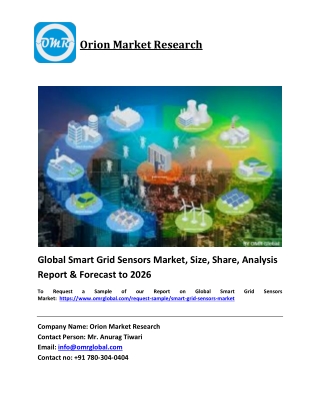 Global Smart Grid Sensors Market Trends, Size, Competitive Analysis and Forecast