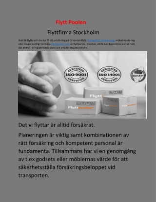 Flyttfirma Stockholm