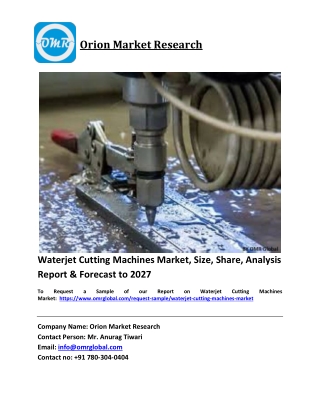 Waterjet Cutting Machines Market Trends, Size, Competitive Analysis and Forecast