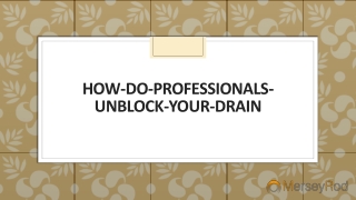 How do professionals unblock your drain