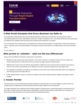 Web Portal Examples that every business can refer to
