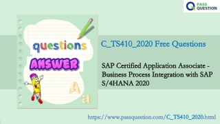 Business Process Integration with SAP S4HANA 2020 C_TS410_2020 Dumps