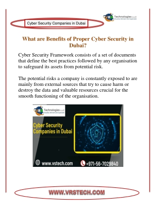 What are Benefits of Proper Cyber Security in Dubai?