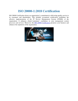ISO 20000-1:2018 Certification in Kuwait