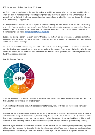 ERP Comparison Tips For Finding Your Ideal System