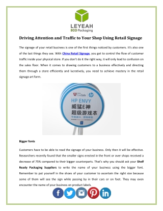 Driving Attention and Traffic to Your Shop Using Retail Signage