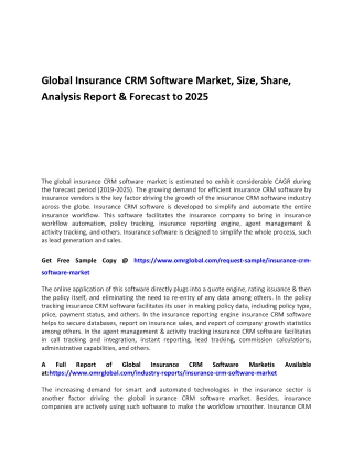 Global Insurance CRM Software Market