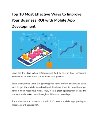 Top 10 Most Effective Ways to Improve Your Business ROI with Mobile App Development