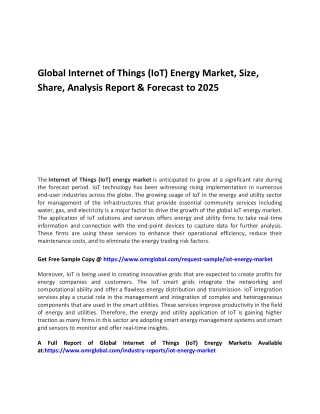 Global Internet of Things (IoT) Energy Market
