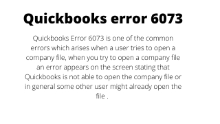Quickbooks error 6073
