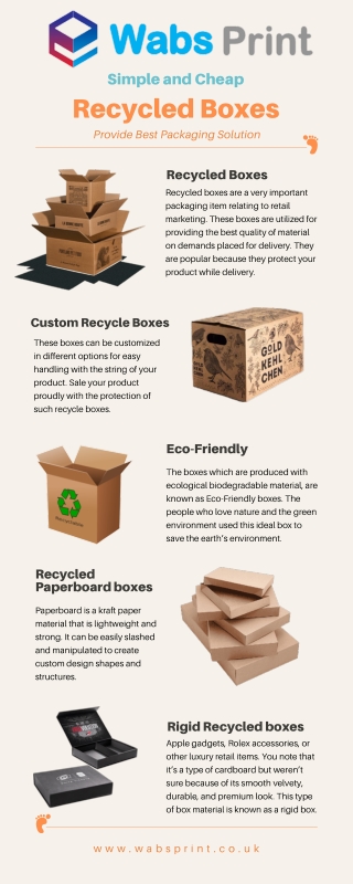 Custom Recycled Boxes in the UK at Cheap Rates