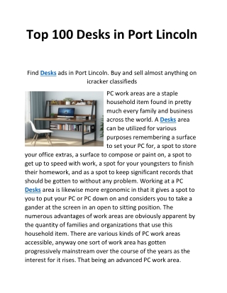 Top 100 Desks in Port Lincoln