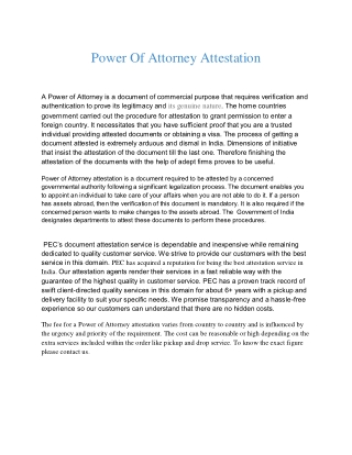 Power Of Attorney Attestation