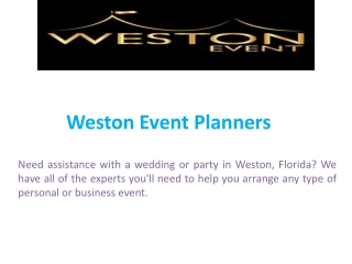 Weston event planners
