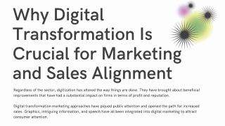 Why Digital Transformation Is Crucial for Marketing and Sales Alignment