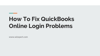How To Fix QuickBooks Online Login Problems