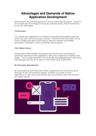 Advantages and Demands of Native Application Development