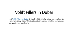 Volift Fillers in Dubai