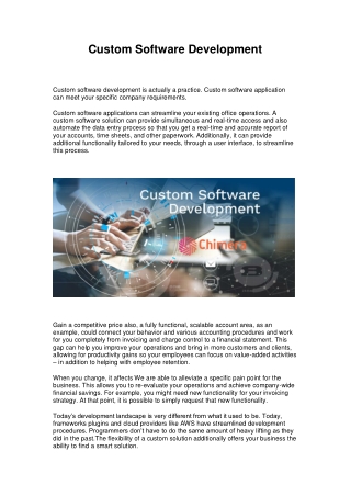 Custom Software Development