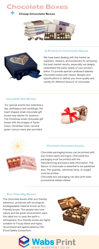 Wabs Print & Packaging Offering Custom Chocolate boxes in the UK