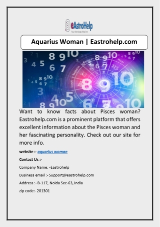 Aquarius Woman | Eastrohelp.com
