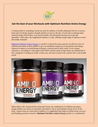 Optimum Nutrition Amino Energy