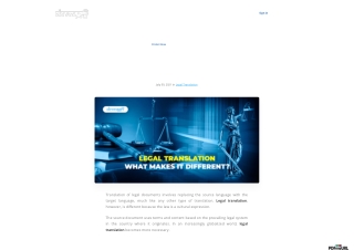 Legal Translation What Makes it Different